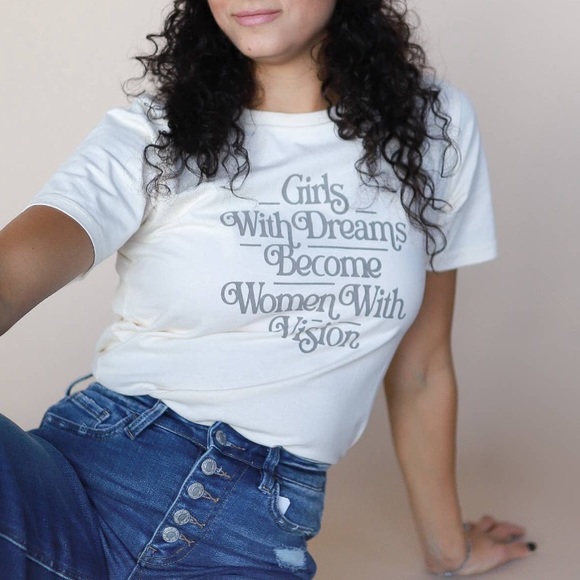 NWT White & Grey Women’s Motivational Quote Short Sleeve Tee - Picture 2 of 4